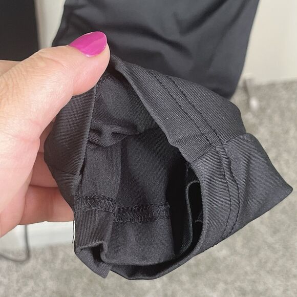 Bebe Bar Detail Jumpsuit Women’s Size Medium Black Gold Bar New - Picture 12 of 13